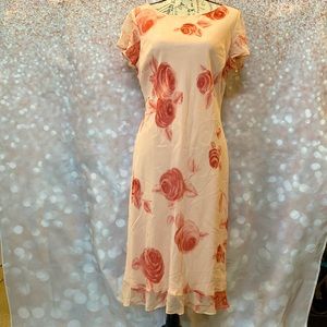 Caslon pink floral chiffon dress